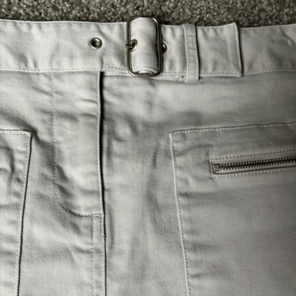 Ann Taylor Loft Stretch Mini Skirt Belt Zipper Pockets Sz 0 - Picture 4 of 5